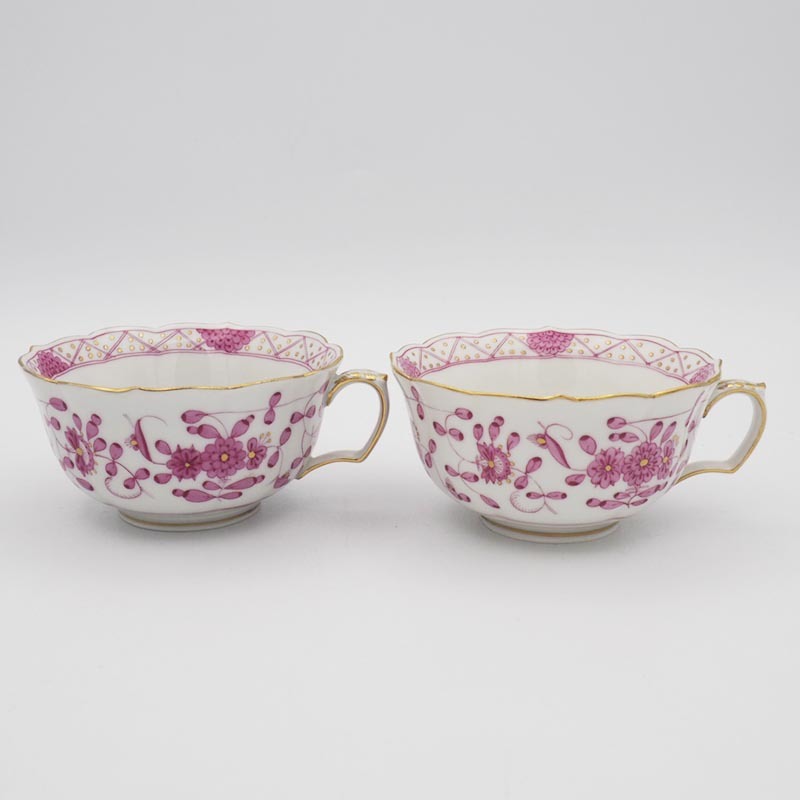 在庫限り】 マイセン Meissen #1 ペア ティーカップ 1級品 花 金彩 2客