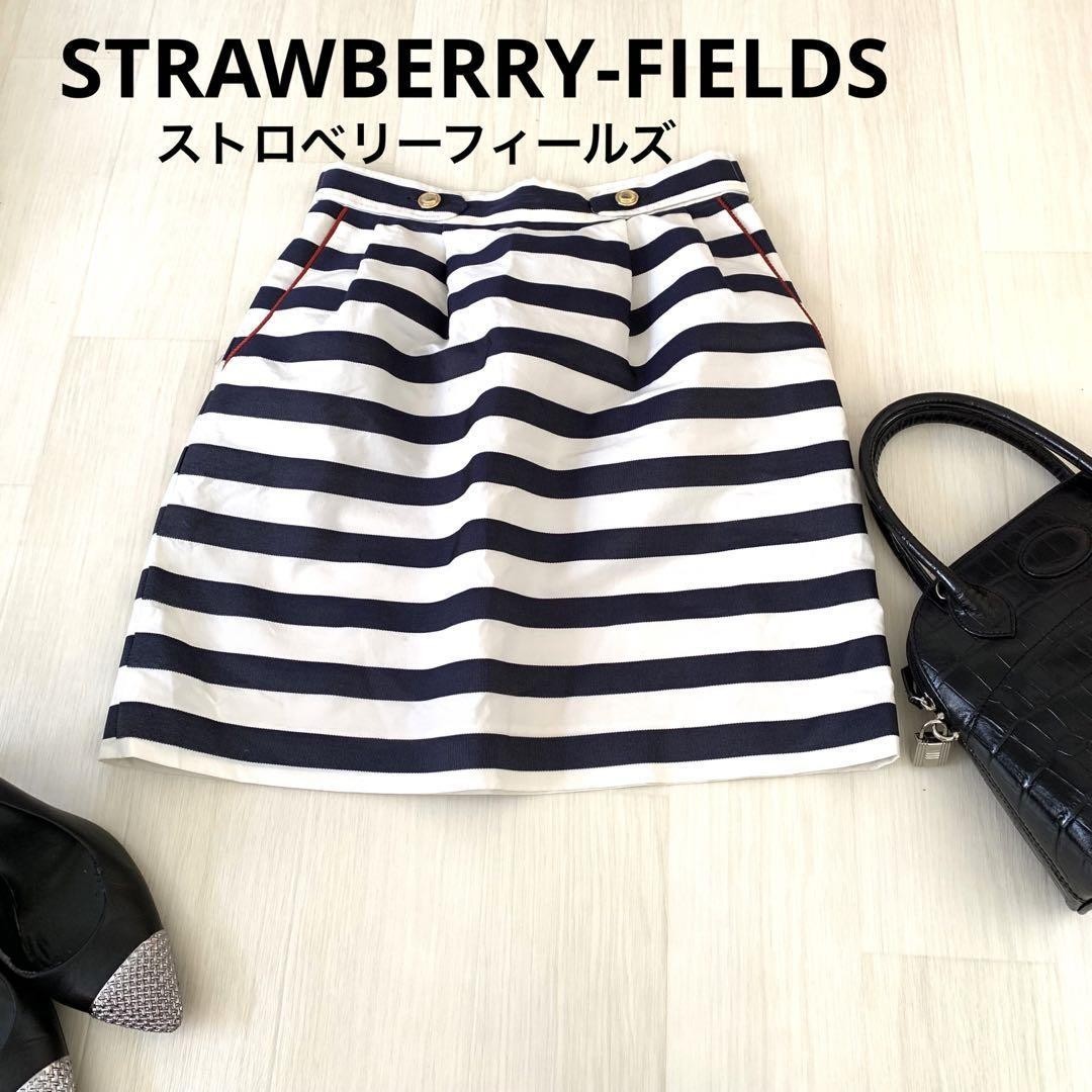 STRAWBERRY-FIELDS ストロベリーフィールズ　ボーダースカート_画像1