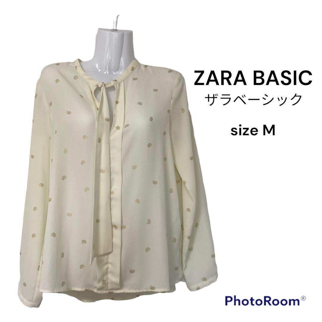 ZARA BASIC ザラベーシック　総柄　ブラウス_画像1