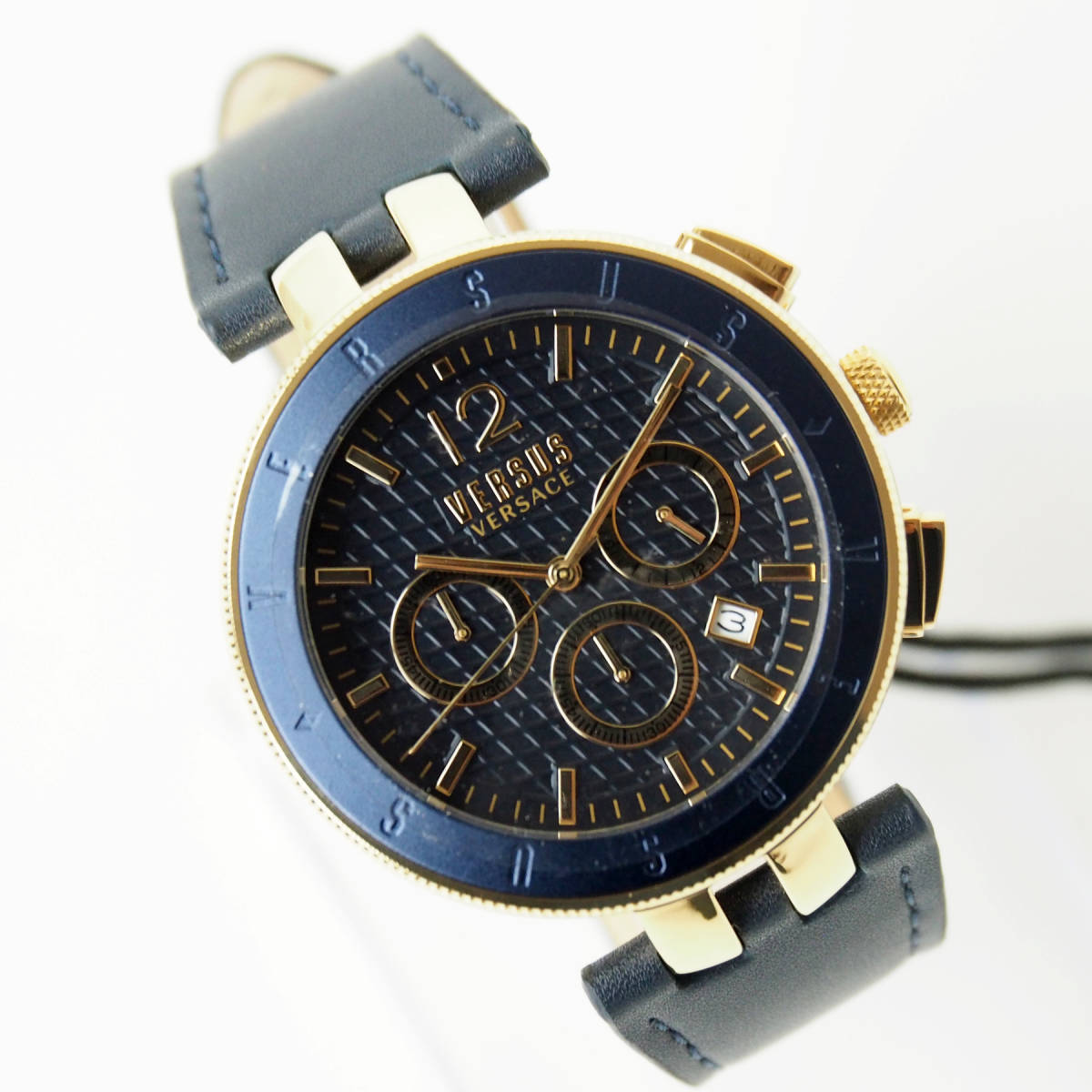 新品・革ベルト付】ヴェルサスヴェルサーチ メンズ腕時計 Versace-