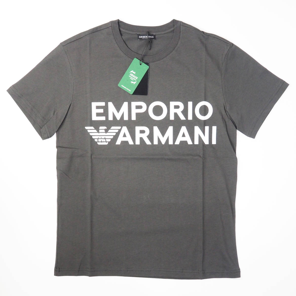 新品正規品 Emporio Armani エンポリオ アルマーニ SWIM 211831 3R479 クルーネック ブランド ロゴ Tシャツ ブラウン S
