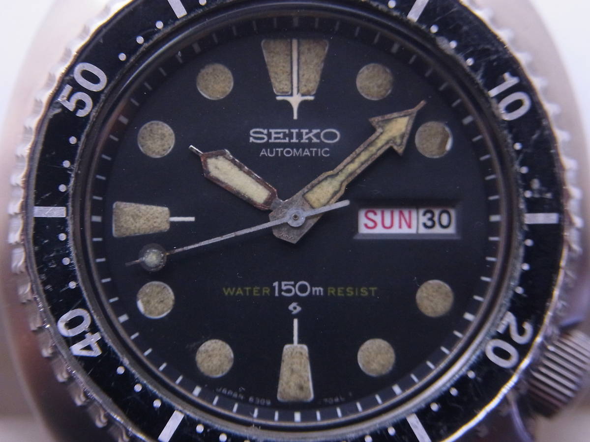○セイコー SEIKO サードダイバー 6309-7040 ローマ数字英語 段あり