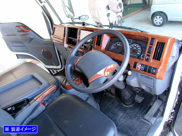  Isuzu 07 Elf interior panel set 18PC tea instrument panel interior inner cover garnish TRUCK-L-130