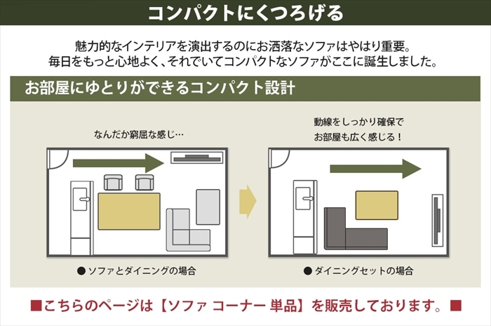 コーナーソファ 2人用 単品 右コーナー キャメル 脚200mmBR コーナーソファ 2人用 単品 右コーナー キャメル 脚200mmBR
