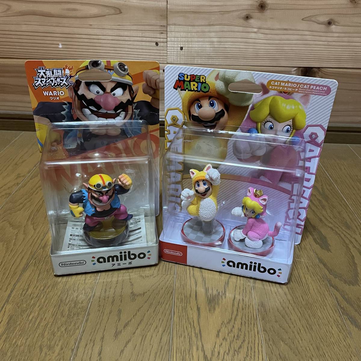 amiibo 未開封 アミーボ スーパーマリオ ネコマリオ/ネコピーチ ワリオ スマブラ 匿名配送