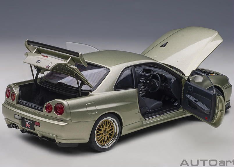 Aa 1/18 R34 GT-R Vスペック II Nru BBS ホイール（ミレニアムジェイド）77405 新品未開封 BNR34 GTR nismo オートアートの画像9