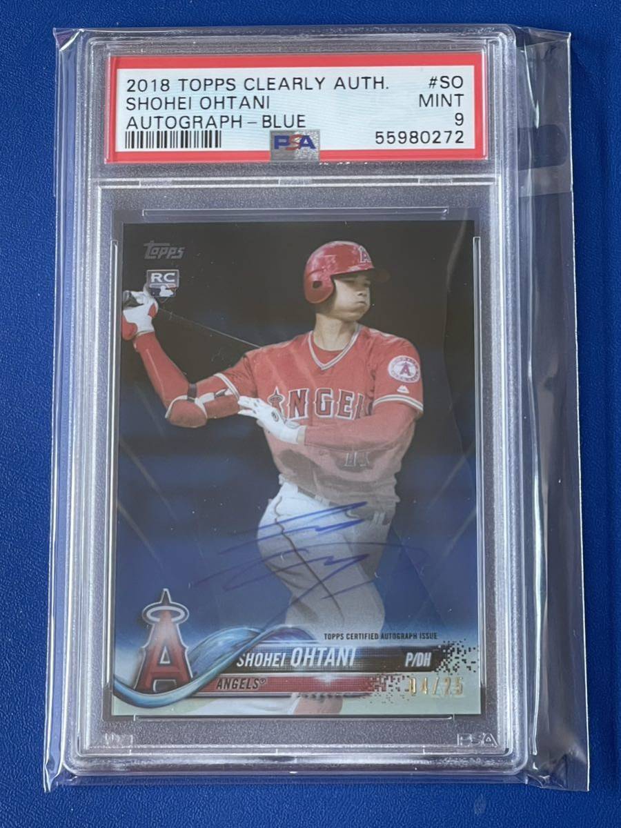2018 Topps Clearly Blue Shohei Ohtani /25 Auto Autograph RC PSA9