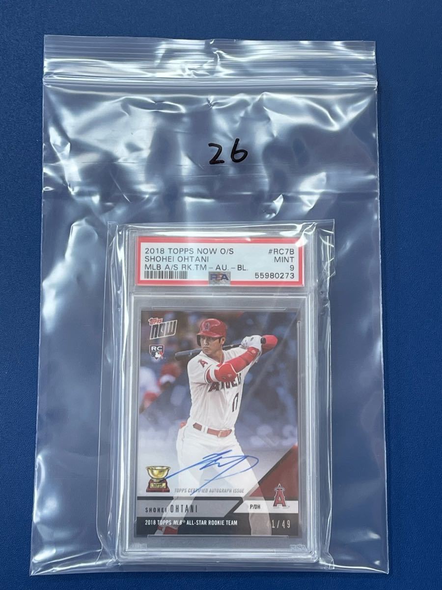 2018 Topps NOW Shohei Ohtani /49 Auto Autograph RC PSA9 MINT 大谷