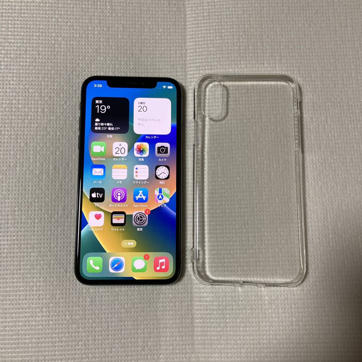 SIMフリー iPhoneX 64GB シルバー ロック解除済 バッテリー最大容量100 