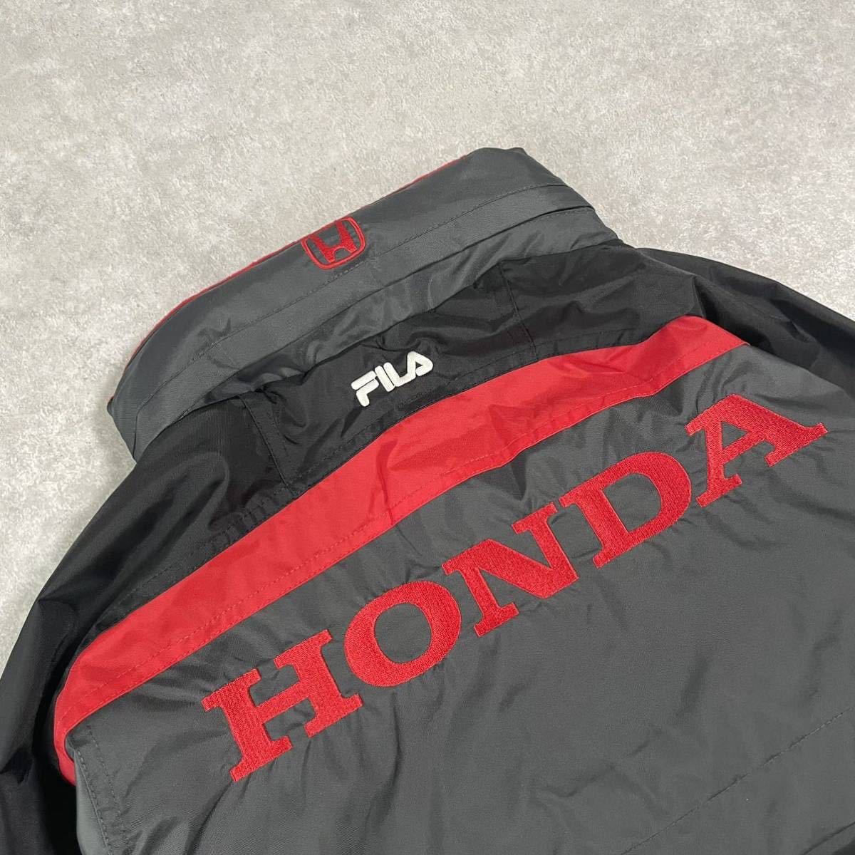 タグ付き未使用品 美品 HONDA RACING TEAM FILA ナイロンジャケット ブルゾン ジャンパー 刺繍 2WAY M ホンダレーシング フィラ HRC_画像7