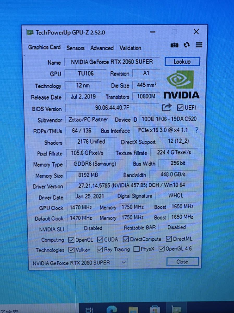 GeForce RTX 2060 SUPER 8GB OEM GPU グラフィックボード(PCI Express