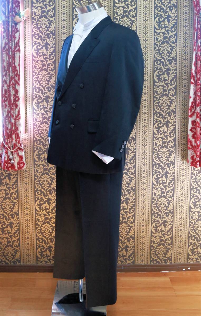 A3サイズ①MASSAN冠婚葬祭用ウール生地メンズブラックフォーマルダブル礼服正装喪服_画像5