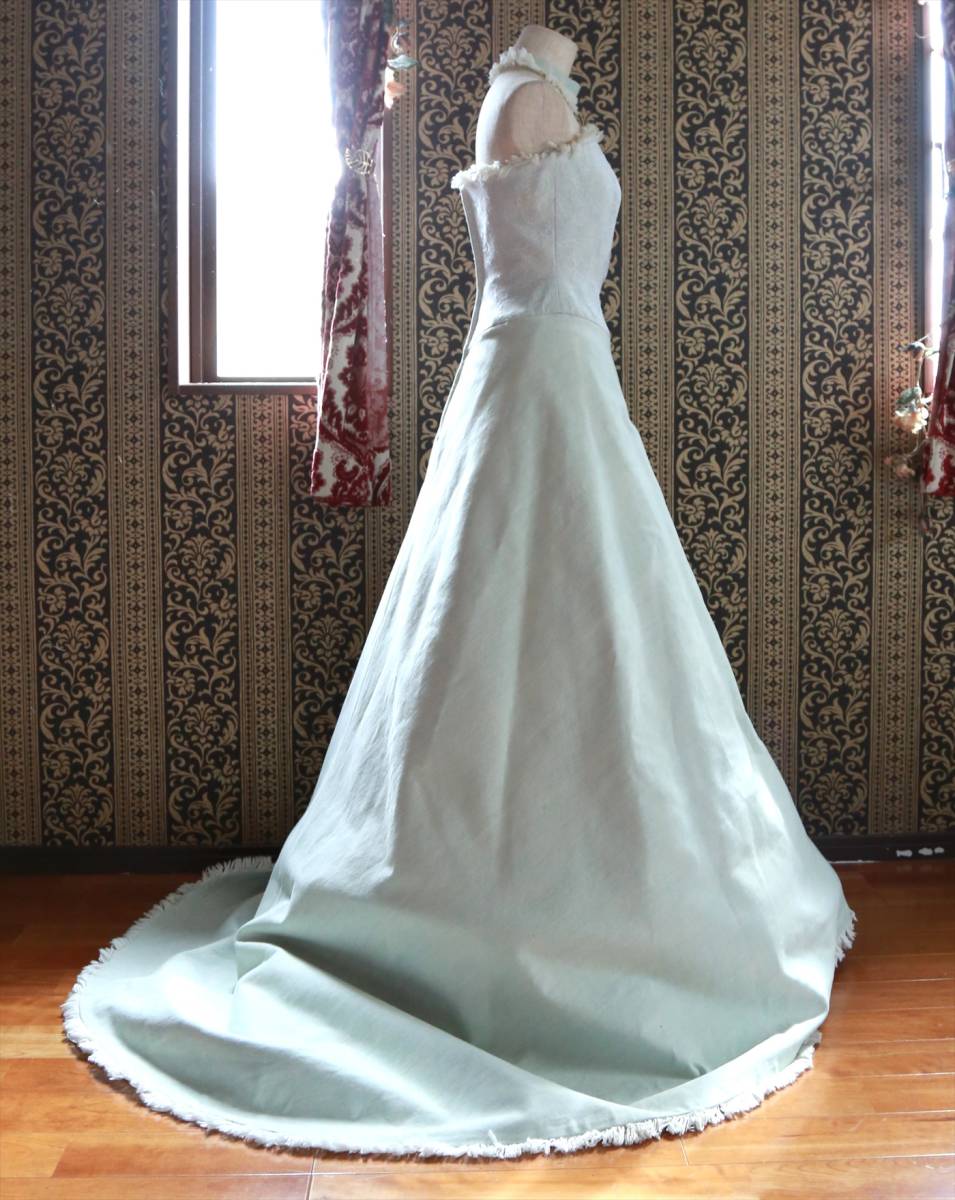  unusual Denim cloth. Italy made dress Elena Della Roccaae Rena tela rocker high class wedding dress 7 number S size light blue Denim color dress 