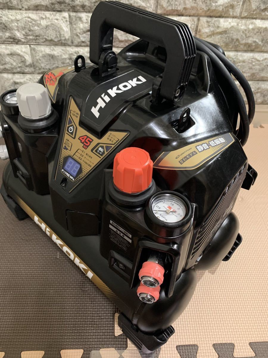 1) 美品 HiKOKI エアーコンプレッサー EC1245H3 新品エアーホース付き
