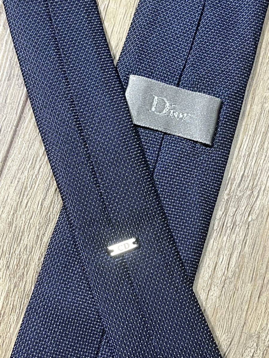 ほぼ未使用 ″Dior″ ディオールオム ネイビーソリッド ナロータイ