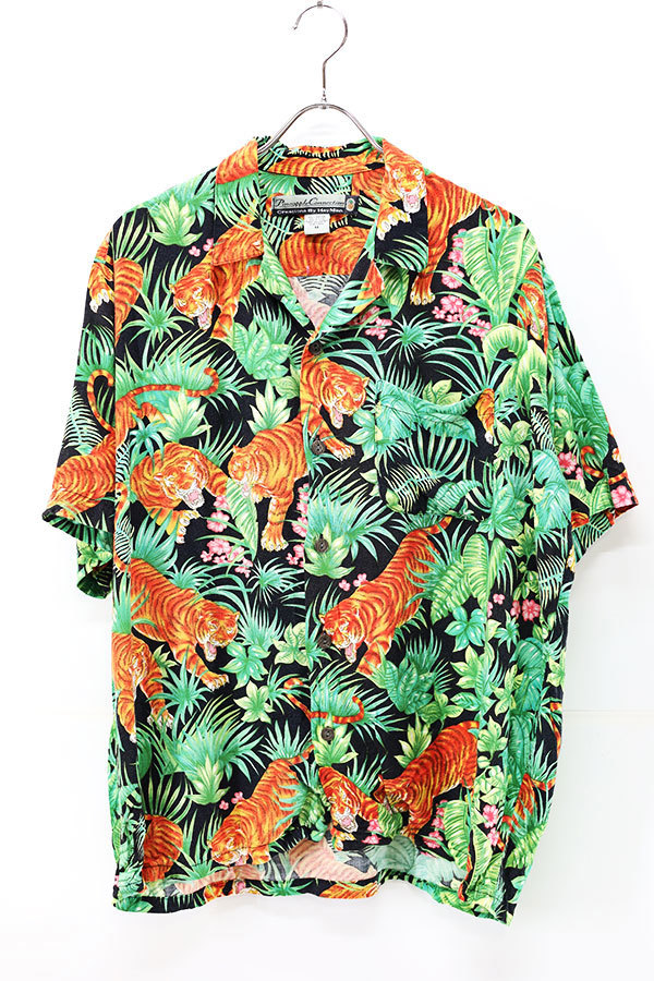 Used 00s Pineapple Connection Tiger All Over Rayon Aloha Shirt Size L 古着