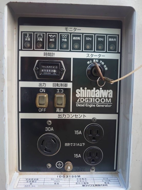 ( prompt decision ) Shindaiwa * generator * inverter * eko *iDG3100M*1357 hour * diesel 