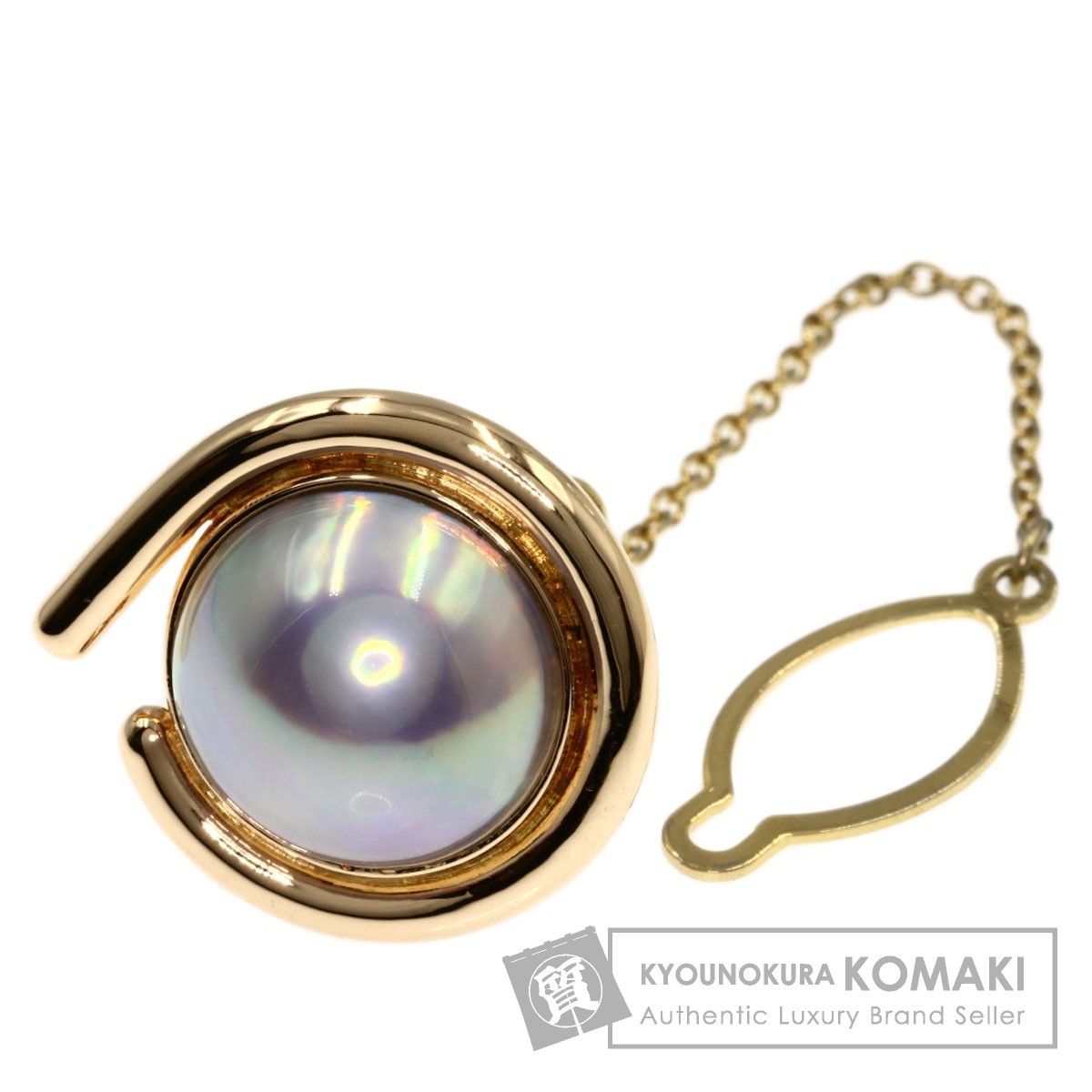 MIKIMOTO ミキモト タイタック マベパール 真珠 タイピン K14ピンクゴールド メンズ 中古