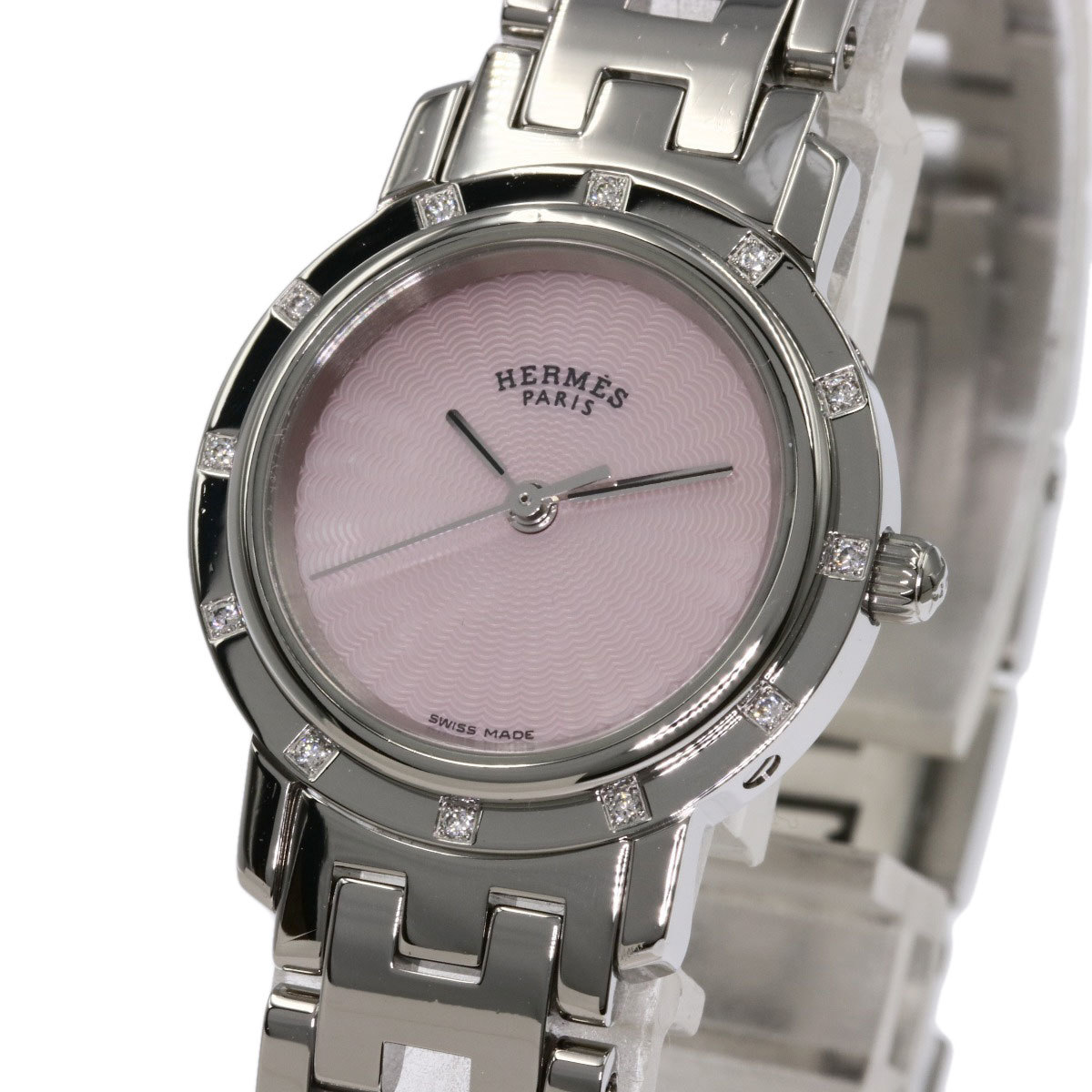 HERMES エルメス CL4.230 クリッパーナクレ 12P ダイヤモンド 腕時計