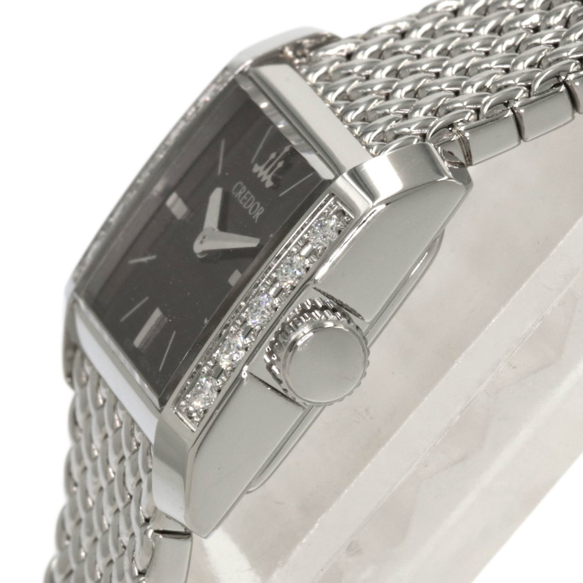 SEIKO セイコー GSTE909/1E70-0BY0 クレドール シグノ ダイヤモンド 腕時計 ステンレススチール SS レディース 中古_画像5