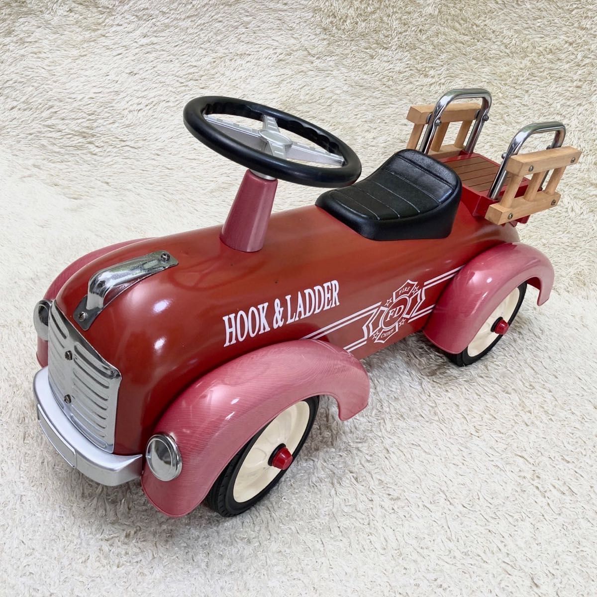 【希少】HOOK & LADDER アルタバーグ 消防車 キッズカー インテリア おもちゃ アメリカ レトロ