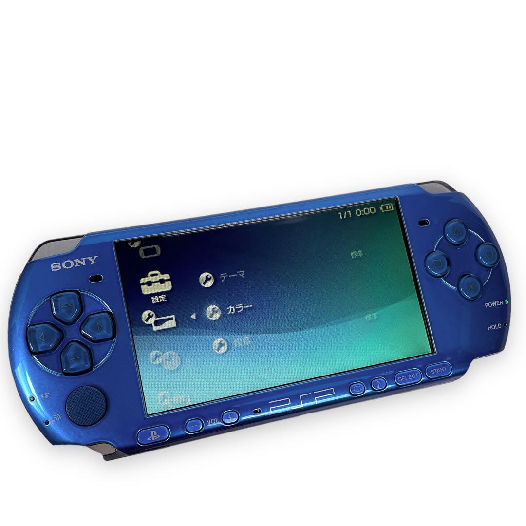 美品 PSP-3000 VB プレイステーションポータブル 本体 青 ブルー