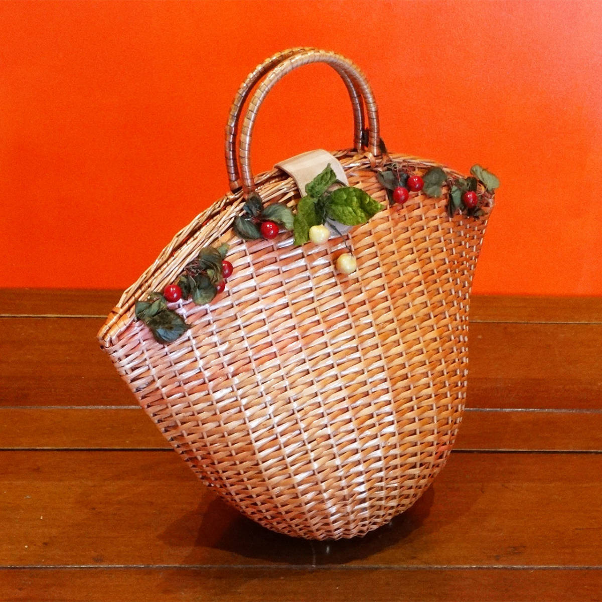 ★70s Capaf Italy Vintage fruit basket bag_画像5