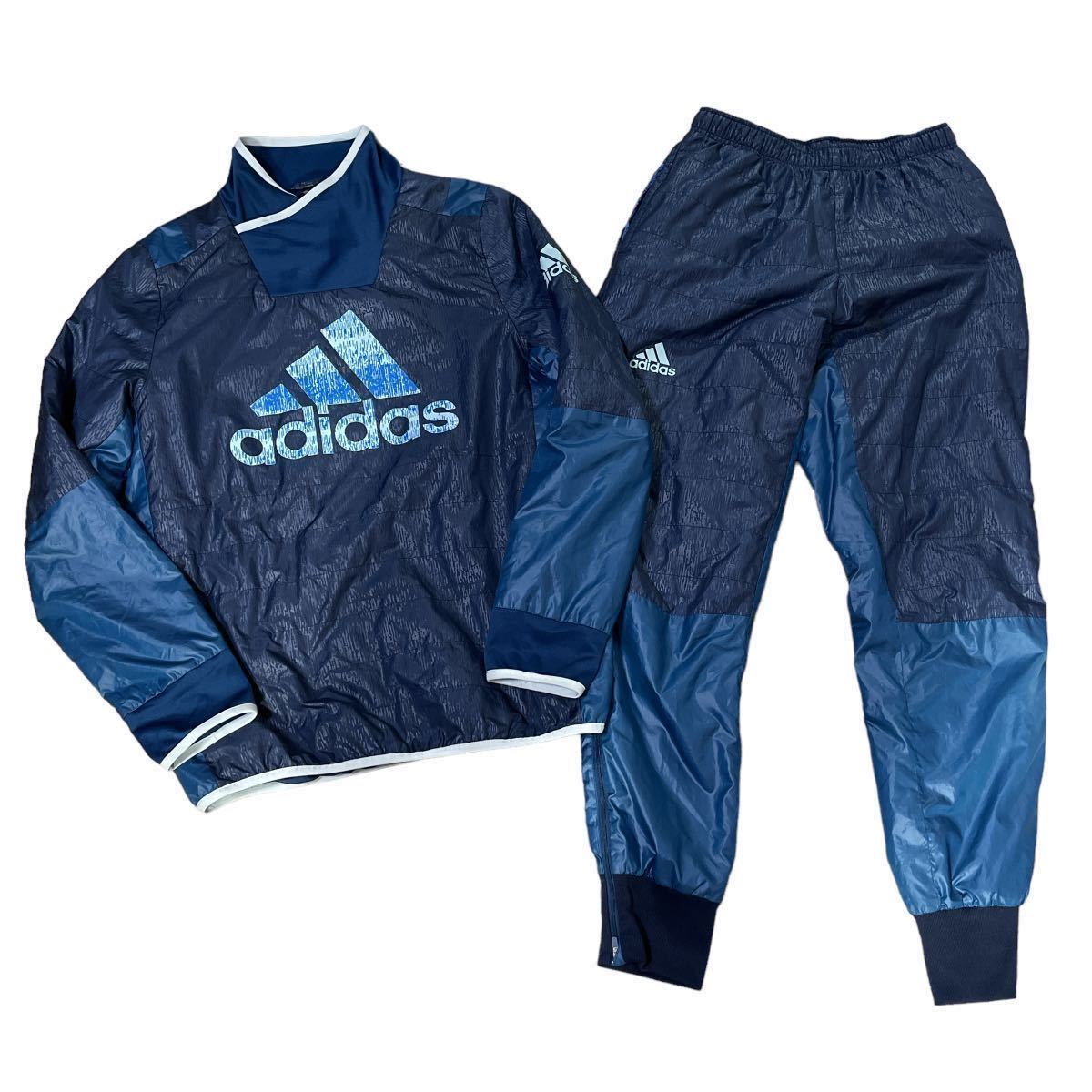 アディダス adidas ランニングジャケット 2xoサイズ 青色 柄物 通販