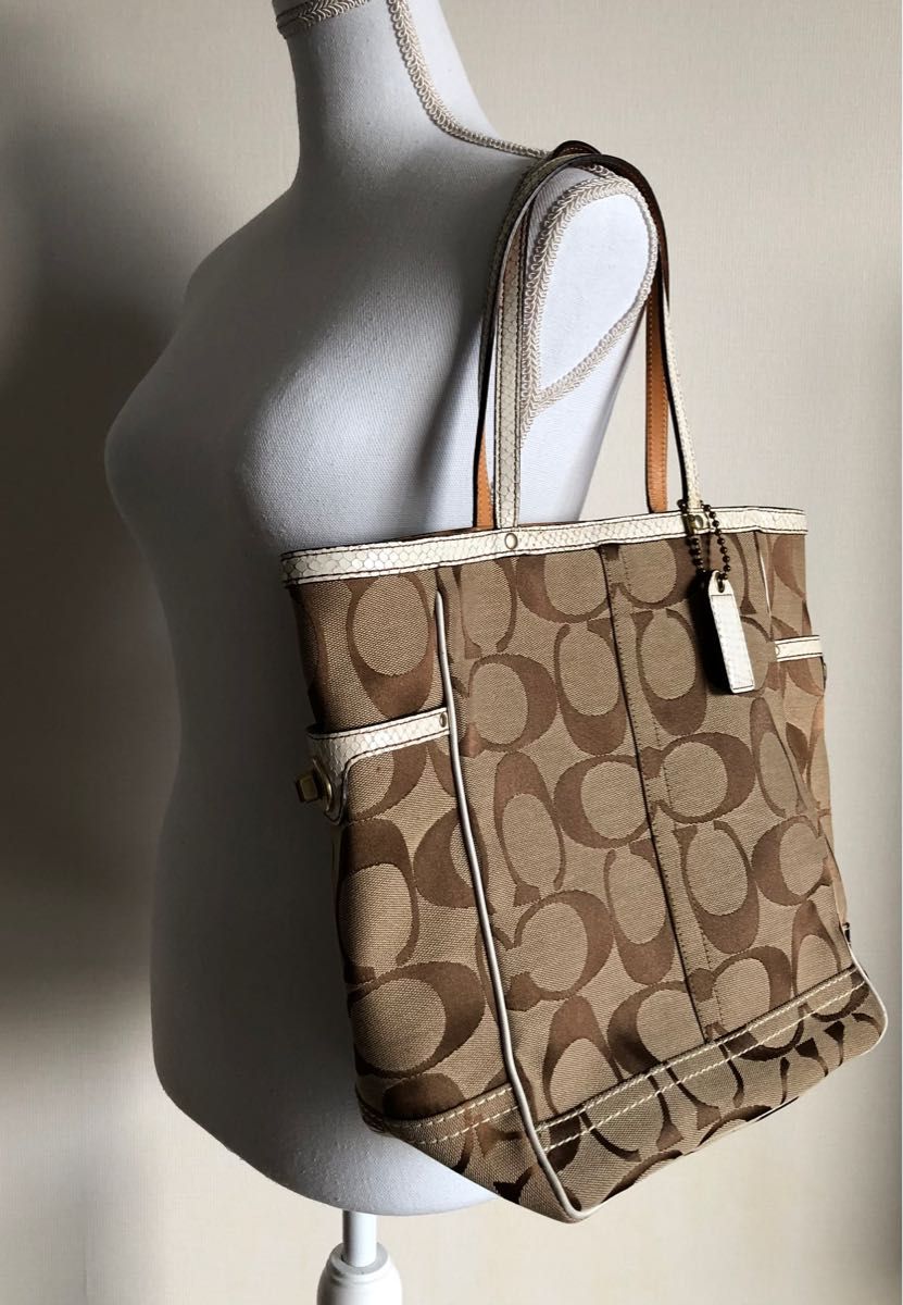 COACHシグネチャー トートバッグ 8626 キャンバス パイソン型 COACHシグネチャー トートバッグ 8626 キャンバス パイソン型