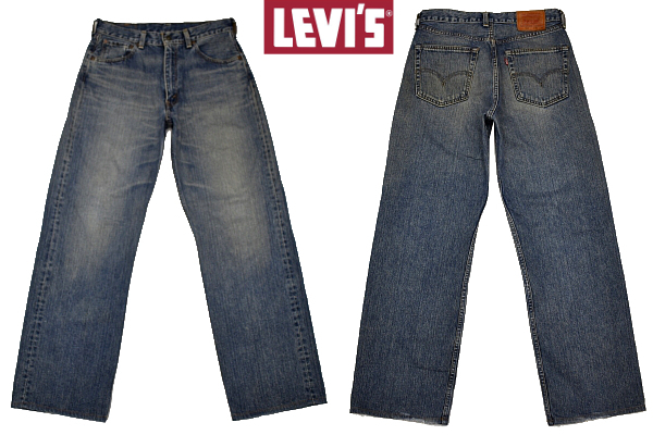 K-4084★美品★Levi's リーバイス 504-03★2003年5月製造 日本製 ヴィンテージ加工 デニム 太め ルーズフィット ストレートジーンズ W-31_画像1