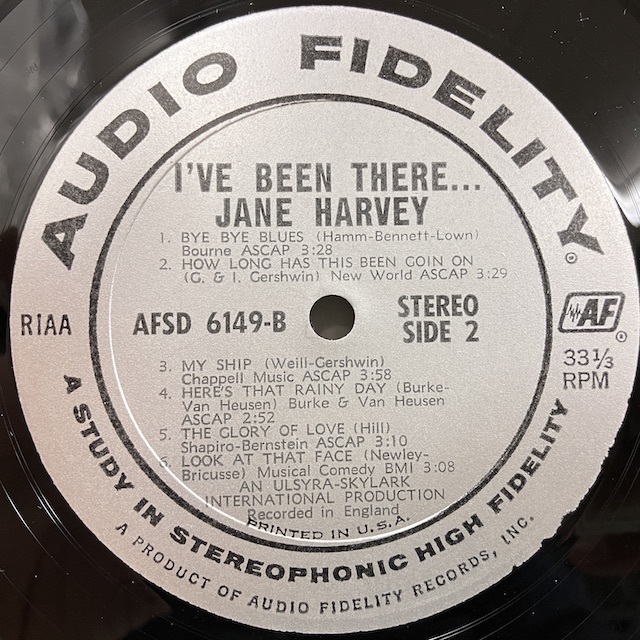 ●即決VOCAL LP Jane Harvey / I've Been There afsd6149 jv4476 米オリジナル、Stereo ジェーン・ハーヴェイ_画像2