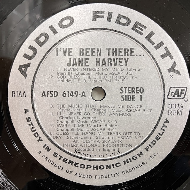 ●即決VOCAL LP Jane Harvey / I've Been There afsd6149 jv4476 米オリジナル、Stereo ジェーン・ハーヴェイ_画像3