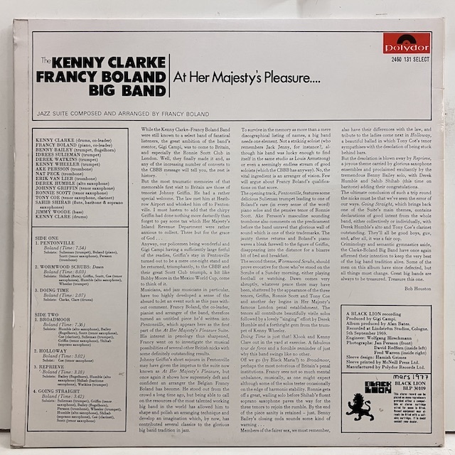 ●即決LP Kenny Clarke Francy Boland Big Band / At Her Majesty's Pleasure 2460131 ej3353 英オリジナル _画像4