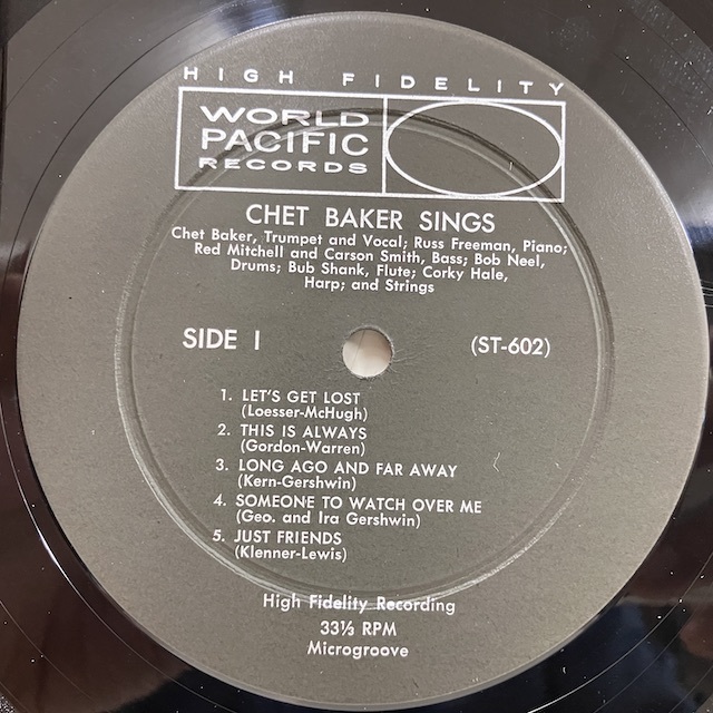 ○即決LP Chet Baker / Sings and Plays st602/pjlp1202 j37163 米盤58