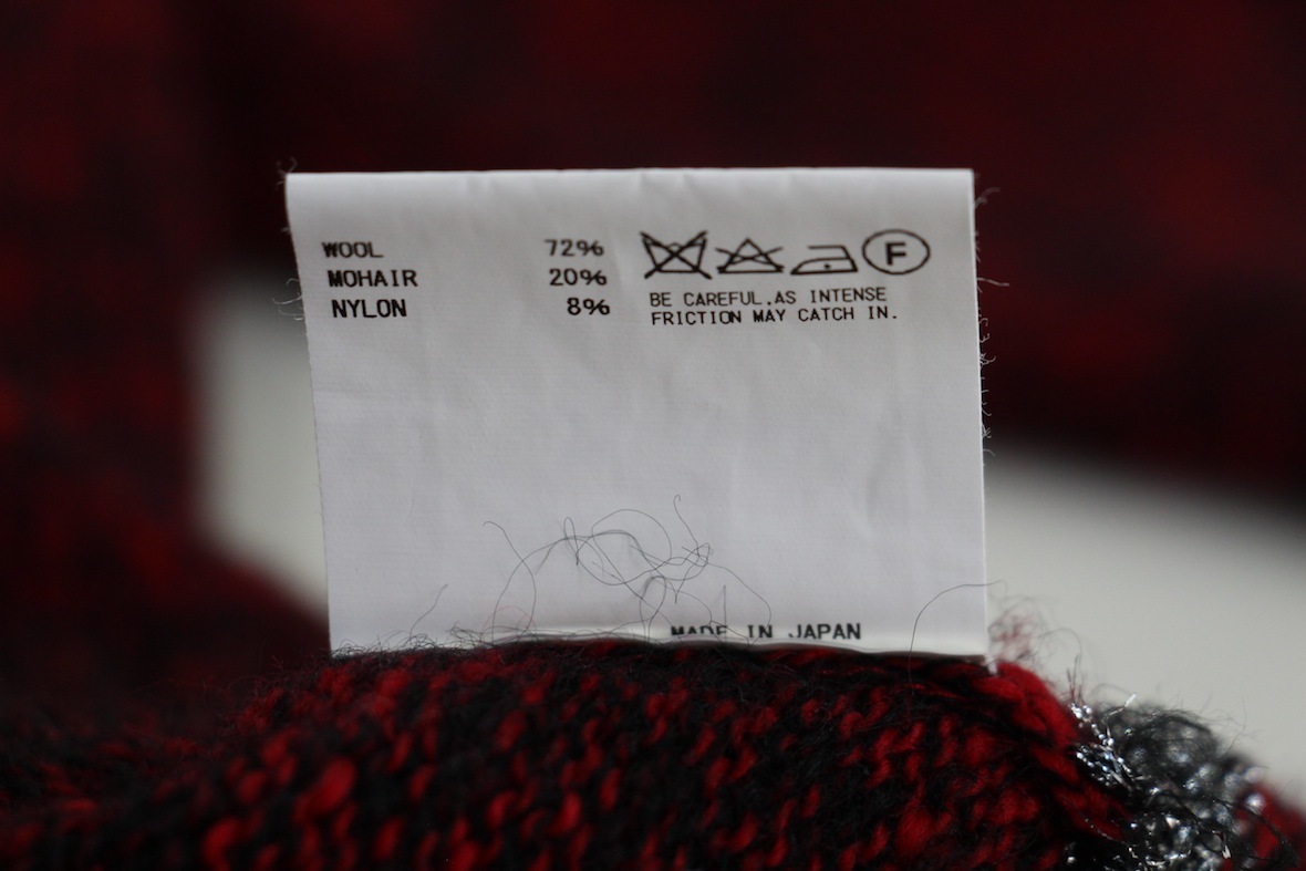 【高級品】kolor BECON ウール モヘヤ混 ニットセーター ５ レッド/ブラック 赤/黒 日本製 カーディガン カラー_画像8