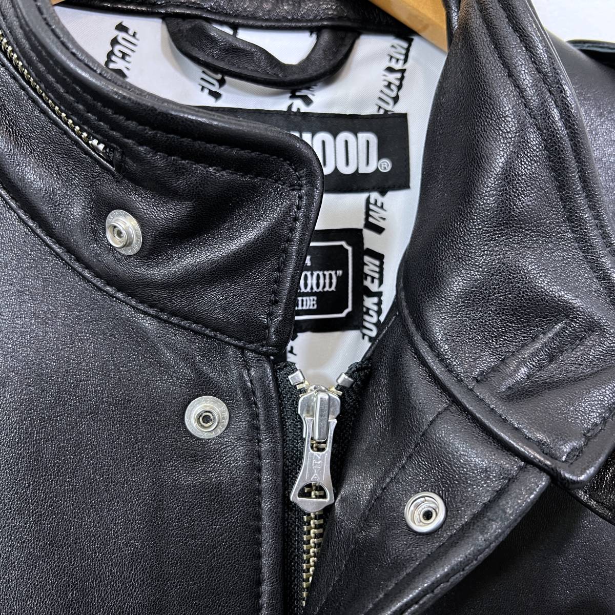 【極美品】NEIGHBORHOOD レザー M-65 EM SL JKT M ブラック ジャケット シープ ライダース 黒 ネイバーフッド_画像5