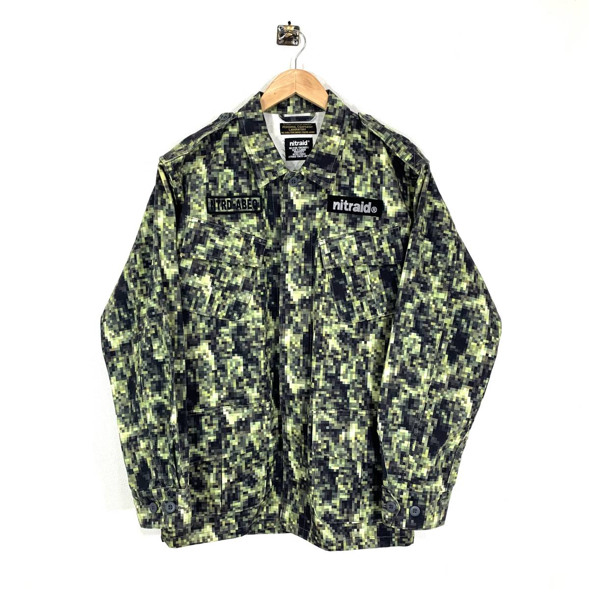 [ ultra rare ]nitraid real we domo The ik green XL military shirt jacket REAL WEED duck total pattern Nitraid 