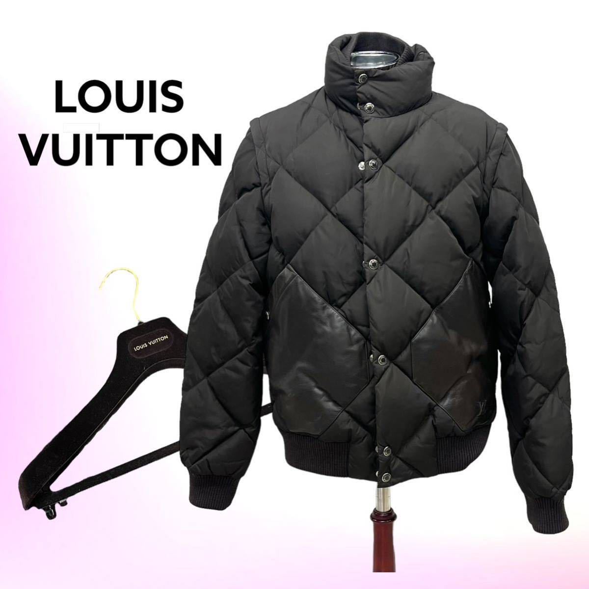 高級 ハンガー付き LOUIS VUITTON ルイヴィトン 10AW LVロゴ レザー