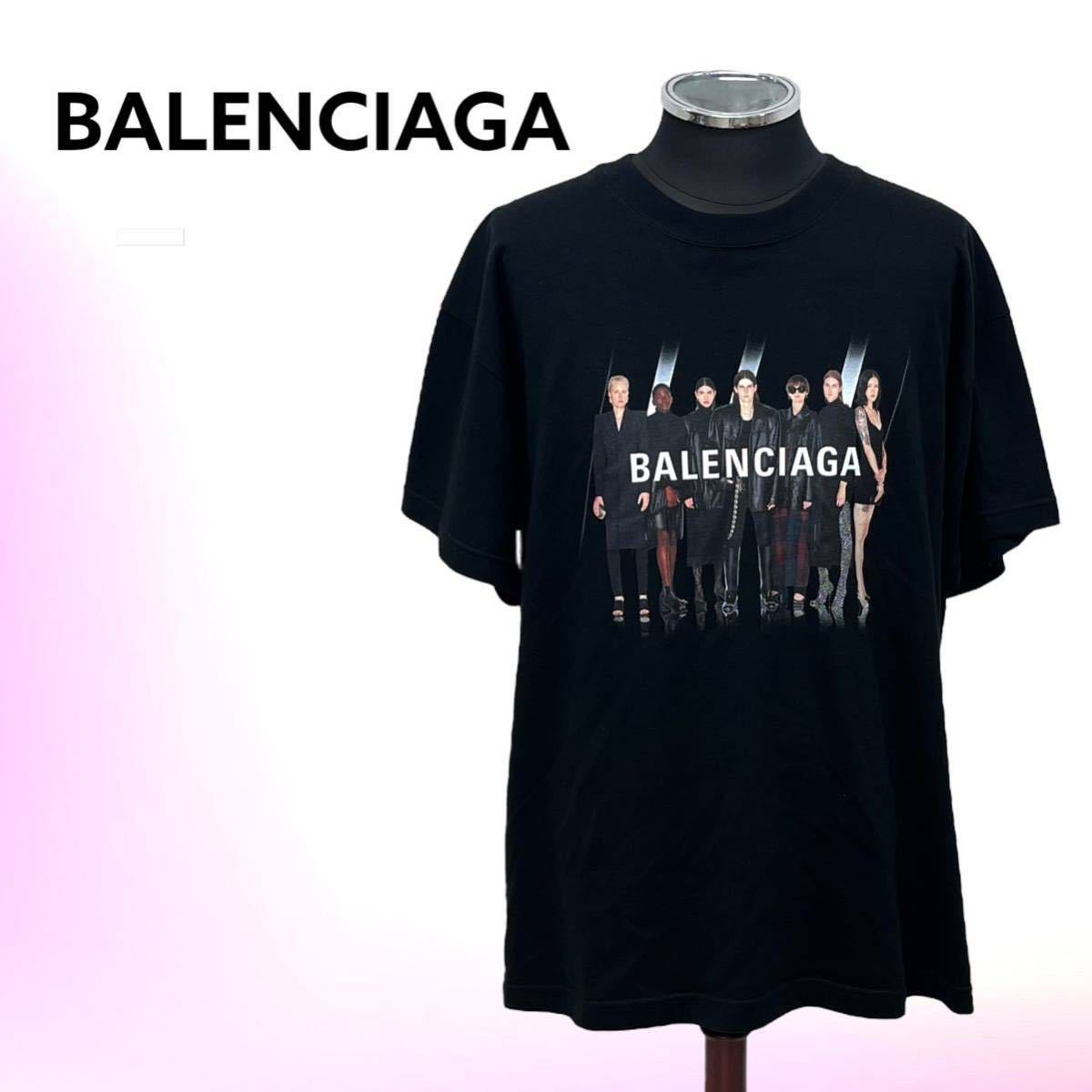 BALENCIAGA バレンシアガ REAL BALENCIAGA リアルバレンシアガ プリント クルーネック 半袖 Tシャツ sizeM メンズ 612965 TIVA1