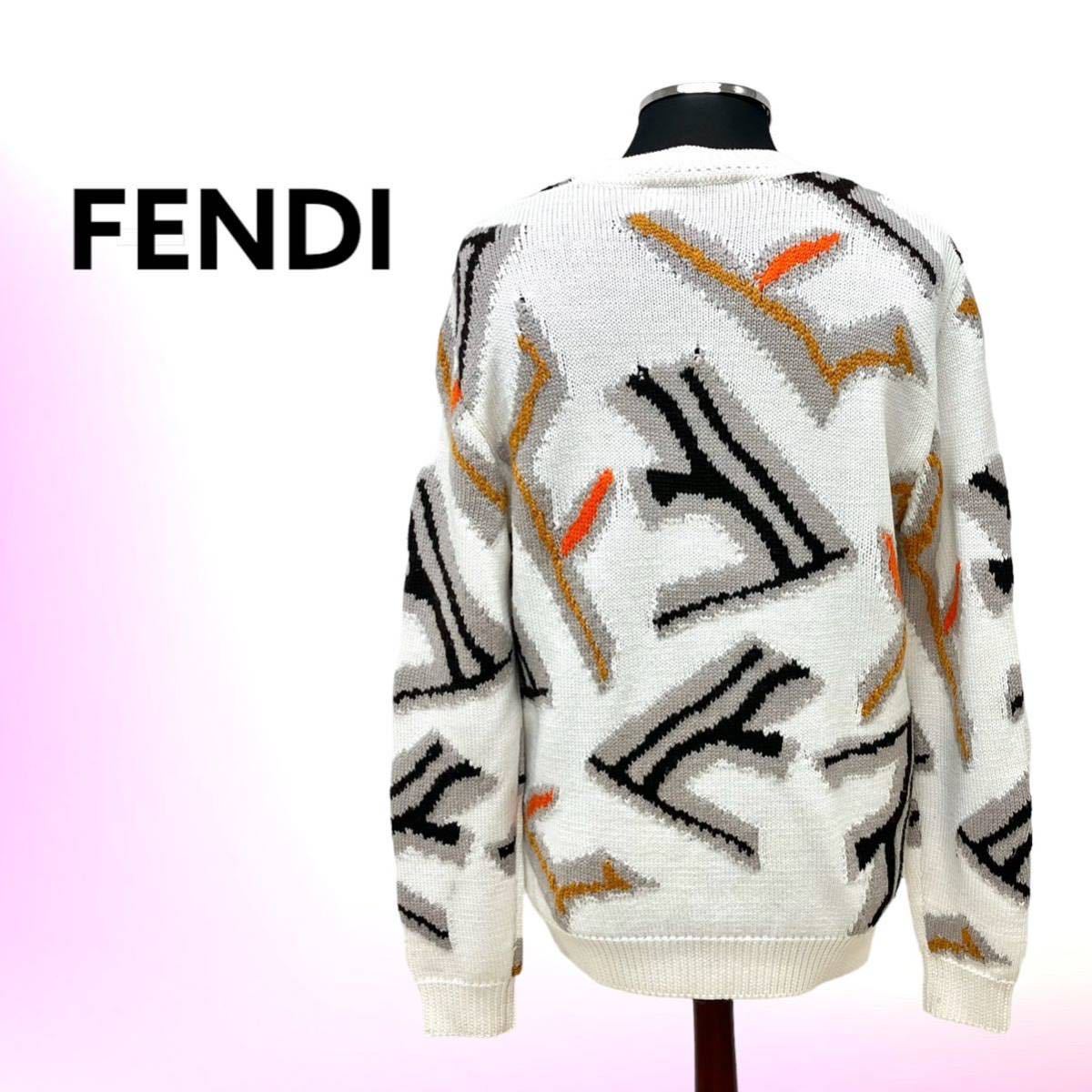 FENDI フェンディ 21aw FF フラグメント ウール クルーネック ニット