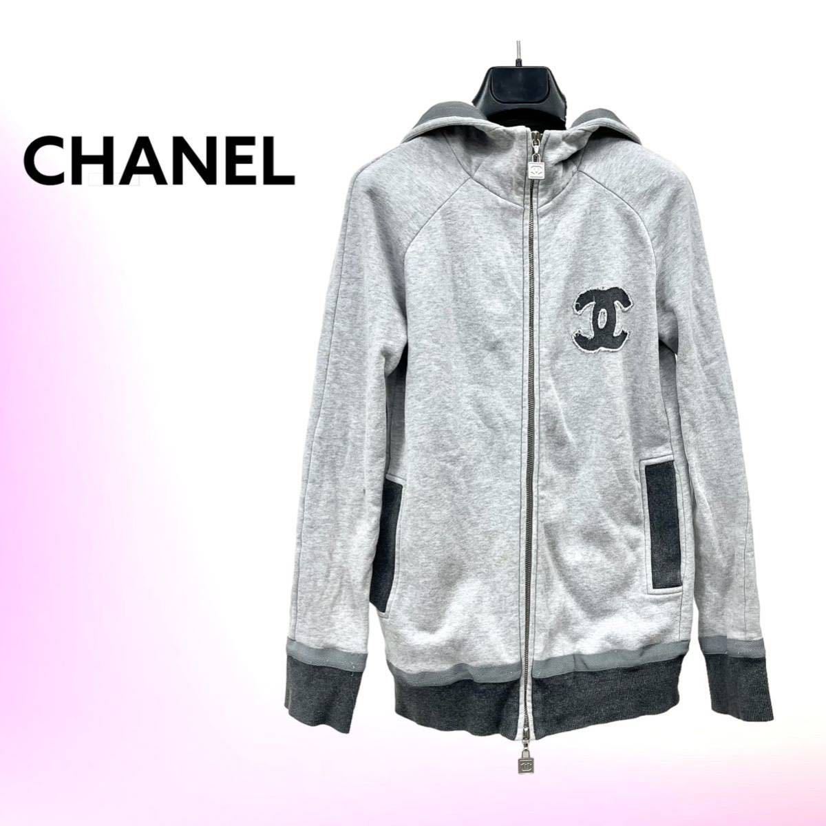 高級 CHANEL シャネル スポーツライン ココマーク コットン ジップアップ パーカー レディース p37996