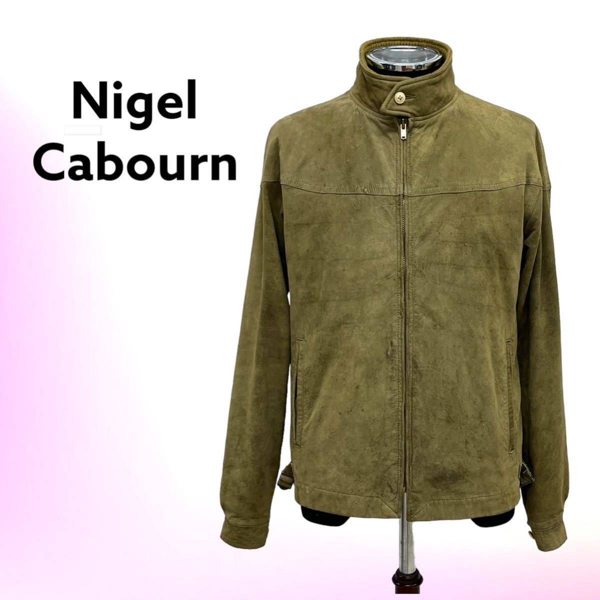 品質は非常に良い 定価約15万 Nigel Cabourn ナイジェルケーボン 羊革 スエードレザー 裏地迷彩 シングルライダースジャケット メンズ 8036-00-90000 Mサイズ