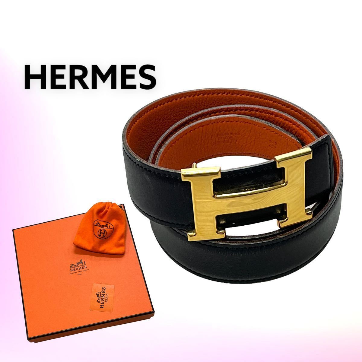 高級 箱付き HERMES C刻印 Hバックル リバーシブル コンスタンス