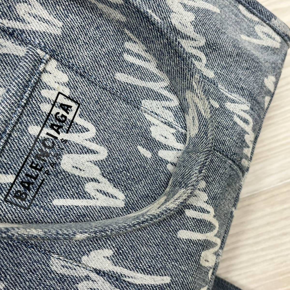 BALENCIAGA Balenciaga SCRIBBLE осветлитель Denim с ремешком .2way маленький большая сумка 671402 4760