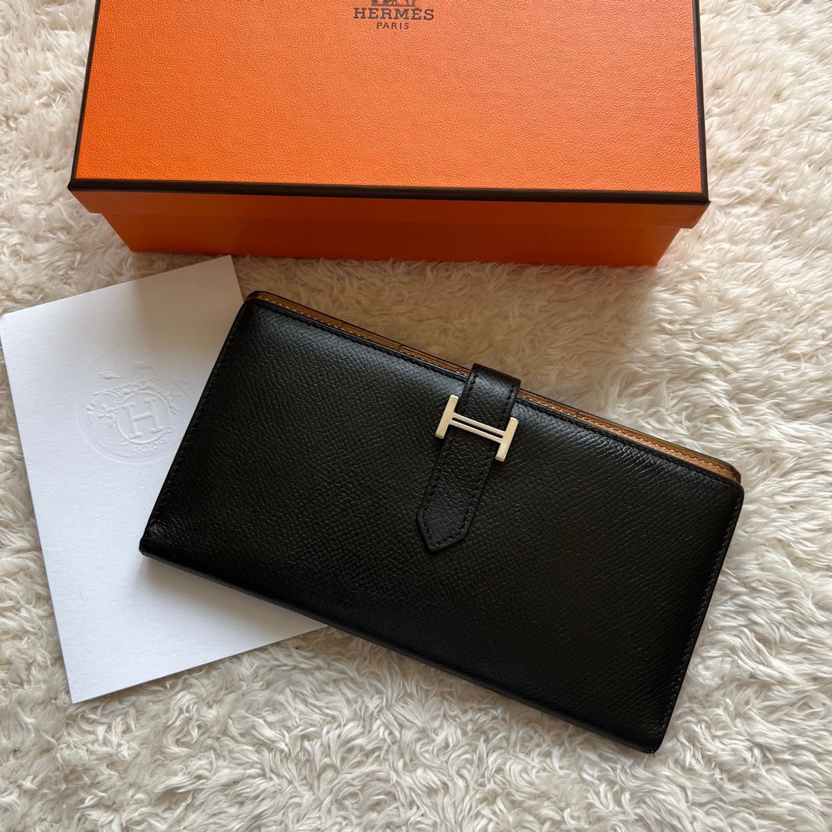 かわいい~!」 456 美品 長財布 ベアン 2つ折り エルメス HERMES 長