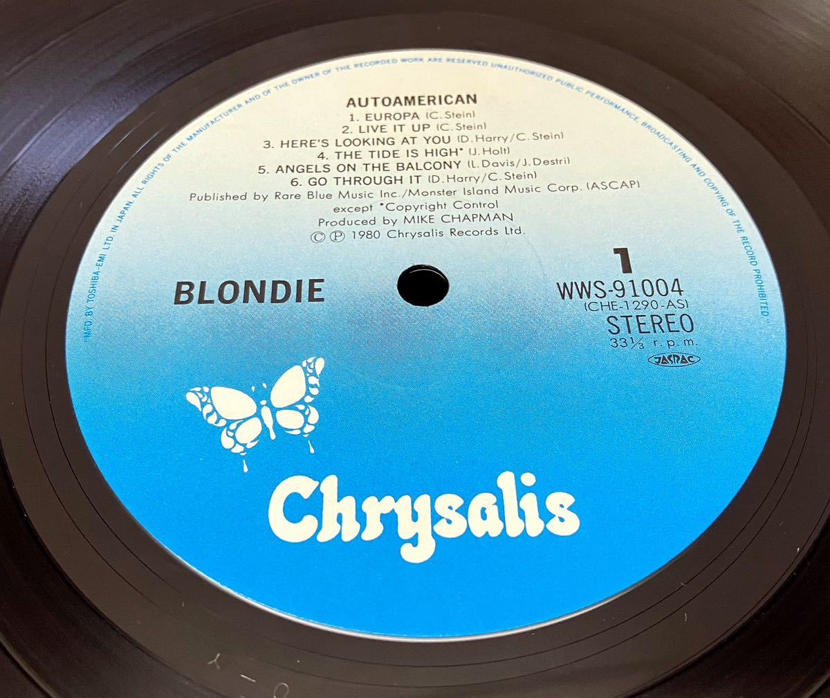 P14305▲国内盤 BLONDIE/AUTOAMERICAN LPレコード ブロンディ/オートアメリカン/WWS-91004_画像4