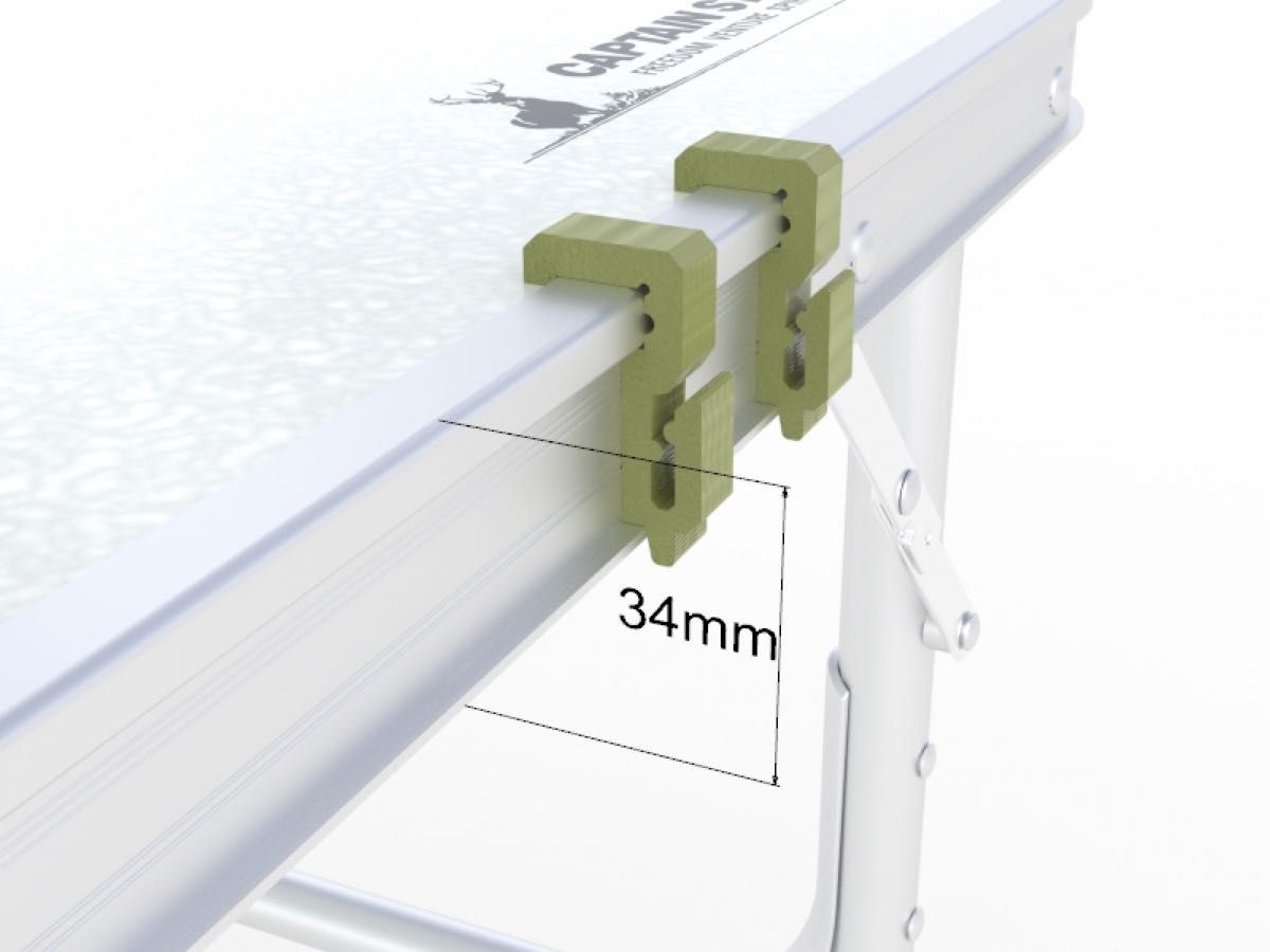 アウトドア用テーブルフック　2個セット　キャプテンスタッグテーブル専用設計キャプテンスタッグ アルミテーブル コンパクト 折り畳み