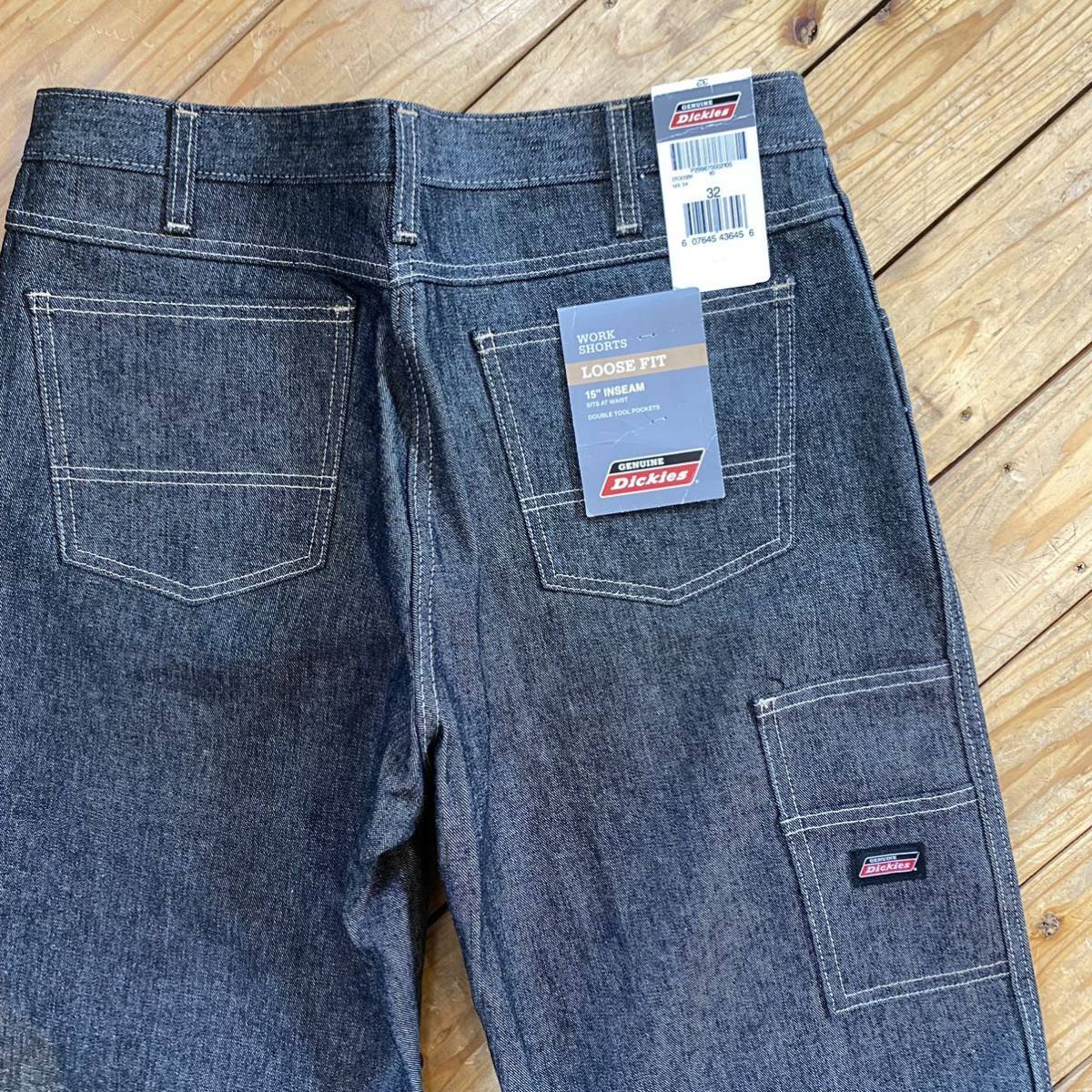 新品 Dickies ディッキーズ ハーフパンツ デニム ジーンズ ショーツ メンズ 32サイズ ブラック Loose Fit アメカジ タグ付き未使用品 P0921_画像1