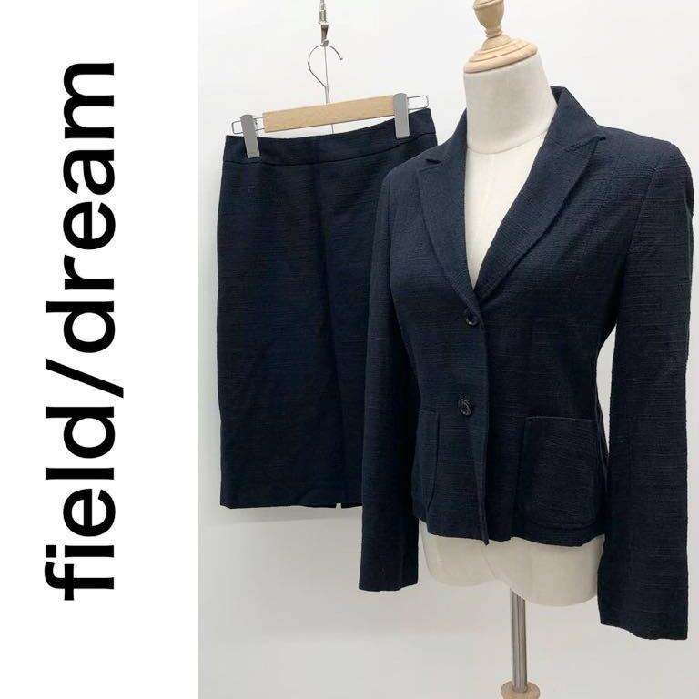 field/dream field Dream skirt suit setup lady's unlined in the back black black tailored jacket Onward . mountain M 61