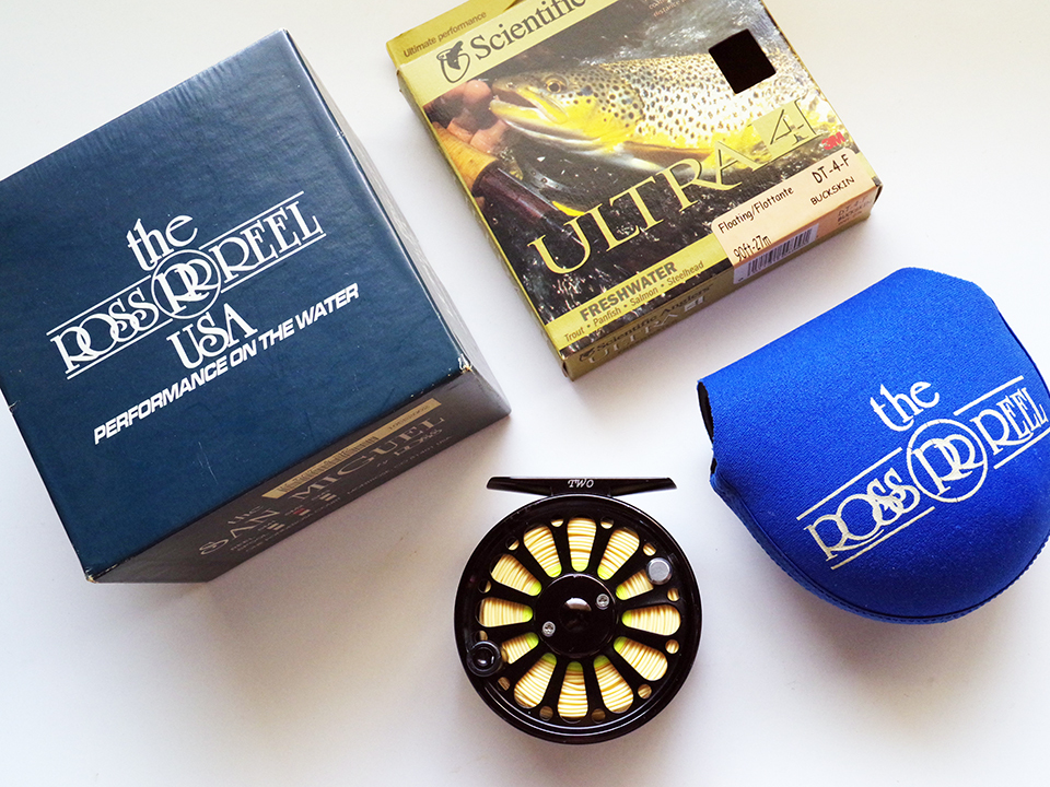 希少！20年前のROSS 旧型サンミゲルSM2（#3/4）元箱カード、ケース付き ラインおまけ SanMiguel ROSS Fly Reels